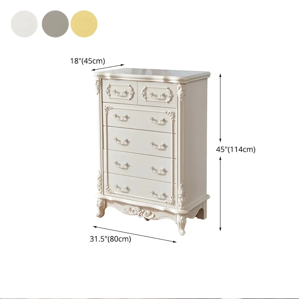 Commode classique en bois blanc avec coffre de rangement