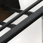 Applique da bagno nera a 3 luci moderna con campana in vetro dritta