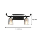 Applique da bagno nera a 3 luci moderna con campana in vetro dritta