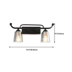 Applique da bagno nera a 3 luci moderna con campana in vetro dritta
