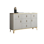 Commodes et coffres élégants en bois gris avec poignées dorées