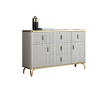 Commodes et coffres élégants en bois gris avec poignées dorées