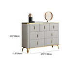 Commodes et coffres élégants en bois gris avec poignées dorées