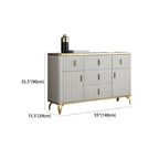 Commodes et coffres élégants en bois gris avec poignées dorées