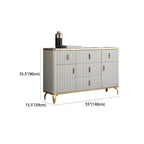 Commodes et coffres élégants en bois gris avec poignées dorées