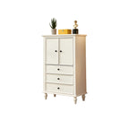 Commode verticale glamour en bois blanc avec armoire