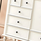 Commode verticale glamour en bois blanc avec armoire