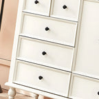 Commode verticale glamour en bois blanc avec armoire