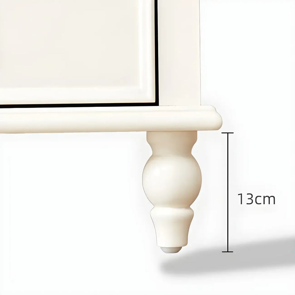 Commode verticale glamour en bois blanc avec armoire