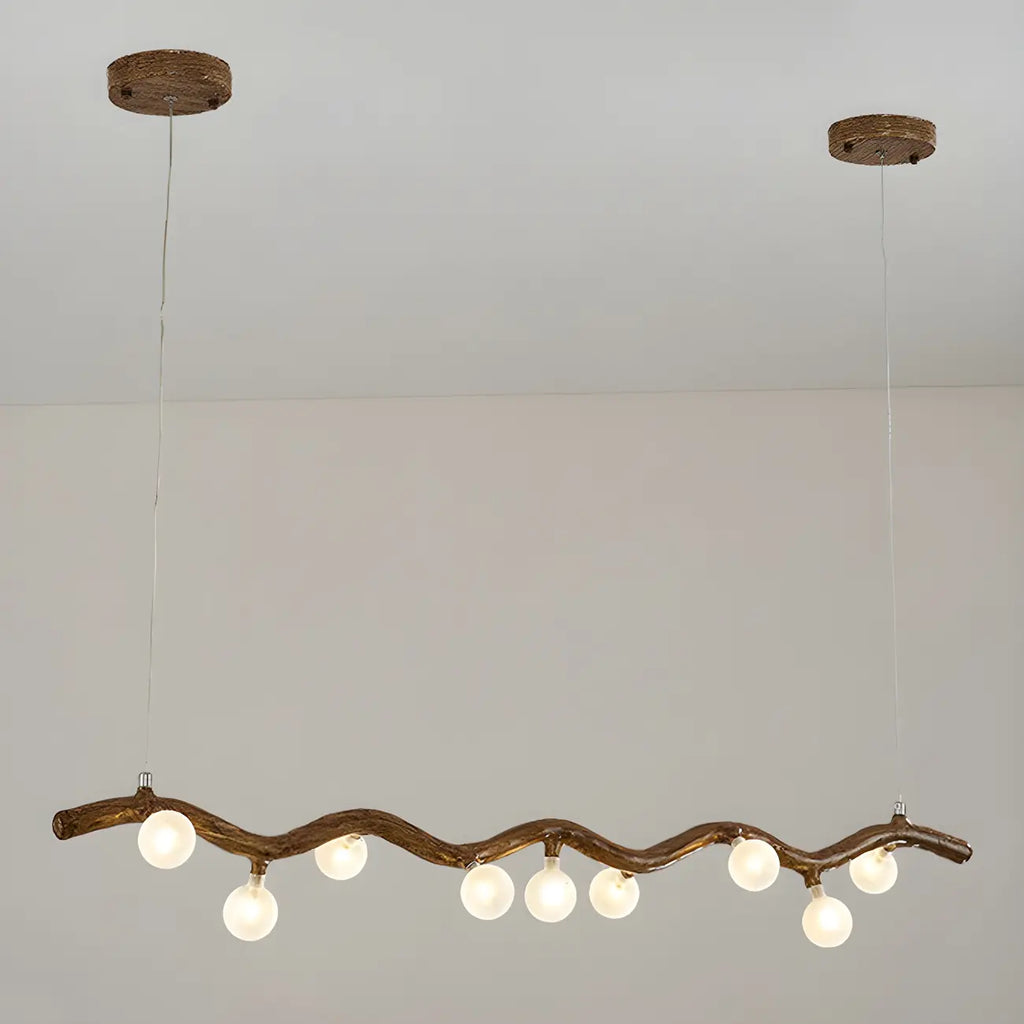 Suspension linéaire moderne en verre brun pour îlot de cuisine