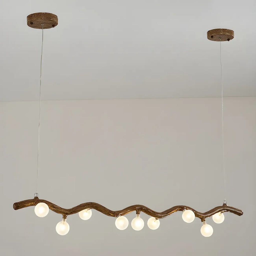 Suspension linéaire moderne en verre brun pour îlot de cuisine