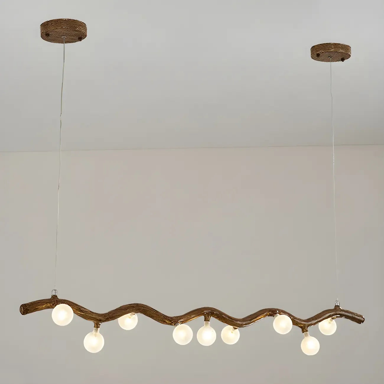Suspension linéaire moderne en verre brun pour îlot de cuisine