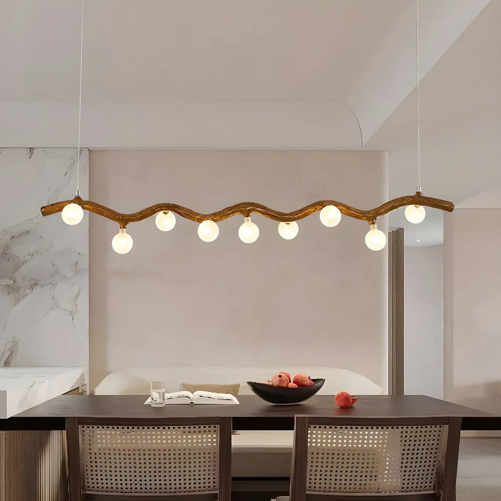 Suspension linéaire moderne en verre brun pour îlot de cuisine
