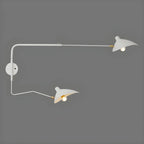 Applique murale moderne à bras articulé double blanc à 2 lumières