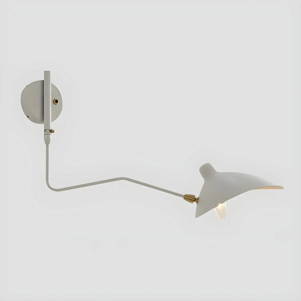 Applique murale moderne à bras articulé double blanc à 2 lumières