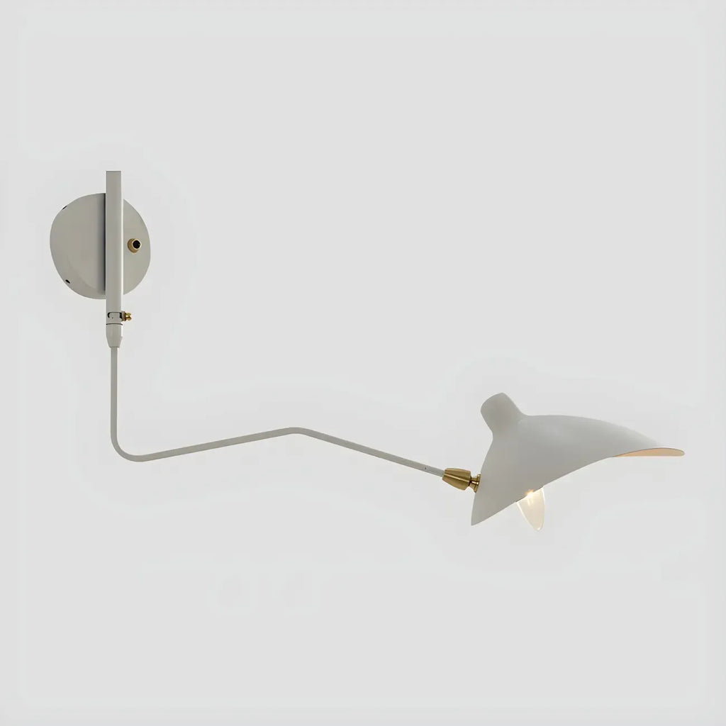Applique murale moderne à bras articulé double blanc à 2 lumières