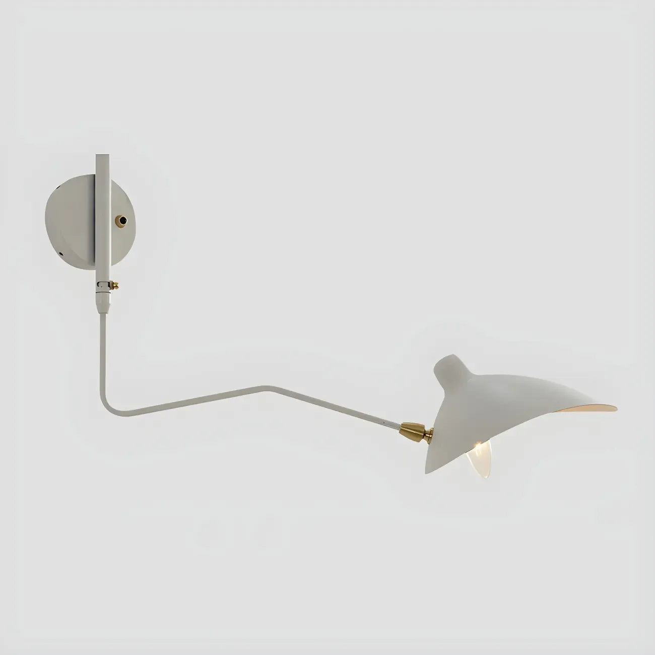 Applique murale moderne à bras articulé double blanc à 2 lumières