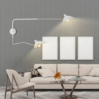 Applique murale moderne à bras articulé double blanc à 2 lumières