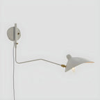 Applique murale moderne à bras articulé double blanc à 2 lumières