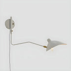 Applique murale moderne à bras articulé double blanc à 2 lumières