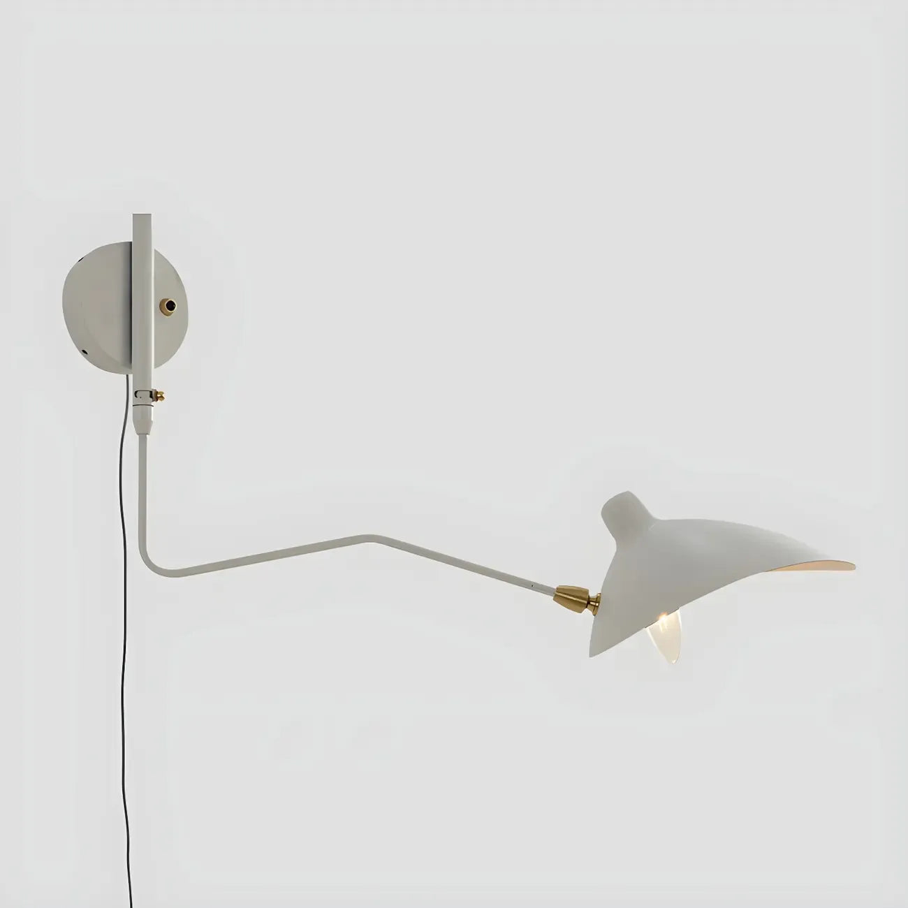 Applique murale moderne à bras articulé double blanc à 2 lumières