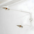 Applique murale moderne à bras articulé double blanc à 2 lumières