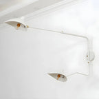 Applique murale moderne à bras articulé double blanc à 2 lumières
