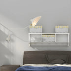 Applique murale moderne à bras articulé double blanc à 2 lumières