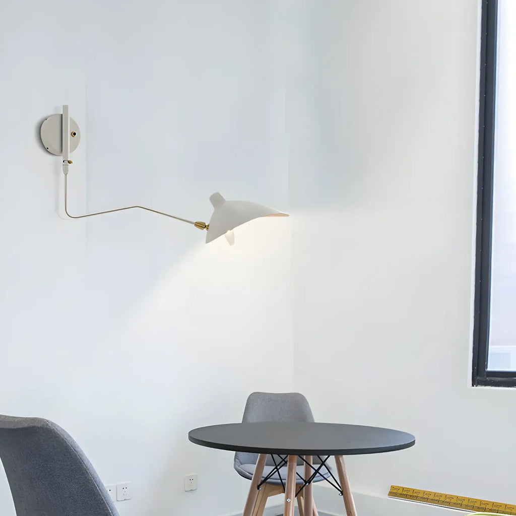 Applique murale moderne à bras articulé double blanc à 2 lumières