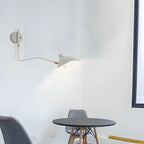 Applique murale moderne à bras articulé double blanc à 2 lumières