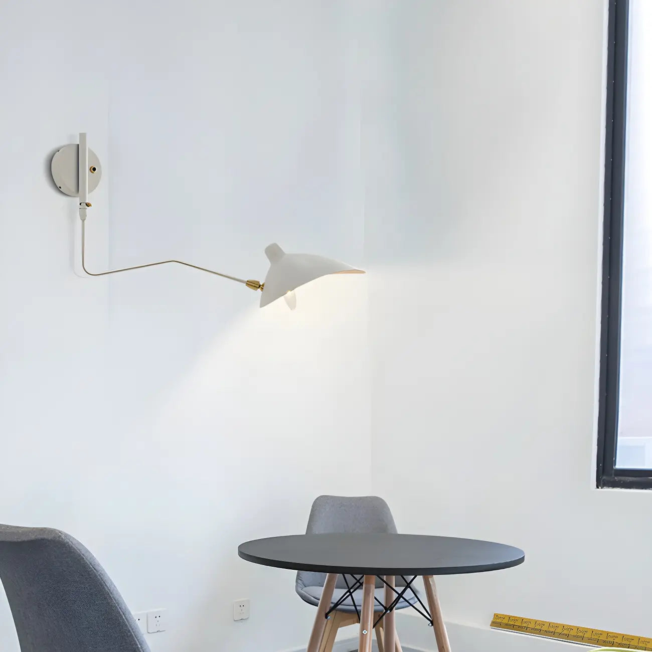 Applique murale moderne à bras articulé double blanc à 2 lumières
