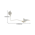 Applique murale moderne à bras articulé double blanc à 2 lumières