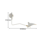 Applique murale moderne à bras articulé double blanc à 2 lumières