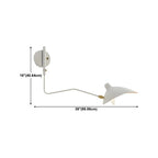 Applique murale moderne à bras articulé double blanc à 2 lumières