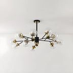 Lustre Sputnik sphérique en métal et verre transparent, style moderne du milieu du siècle