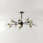 Lustre Sputnik sphérique en métal et verre transparent, style moderne du milieu du siècle