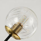 Lustre Sputnik sphérique en métal et verre transparent, style moderne du milieu du siècle