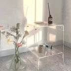 Table de chevet moderne en acrylique avec étagère