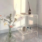 Table de chevet moderne en acrylique avec étagère