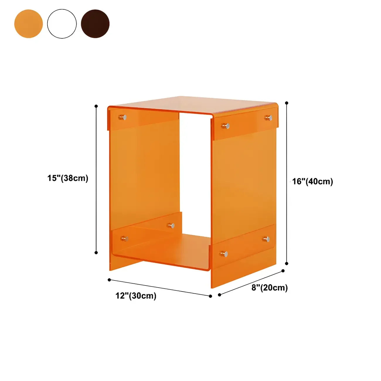 Table de chevet moderne en acrylique avec étagère