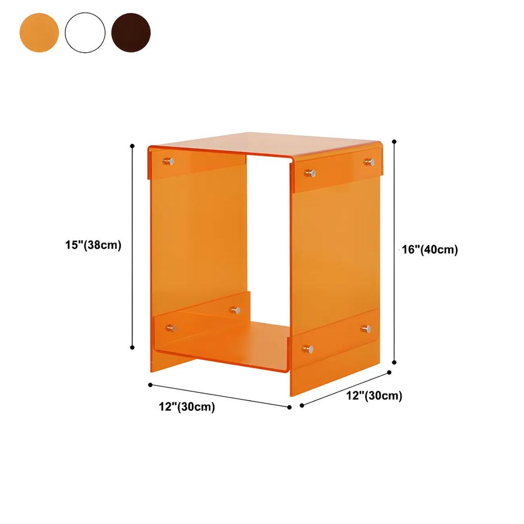 Table de chevet moderne en acrylique avec étagère