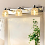 Applique murale moderne en chrome et cristal pour salle de bain