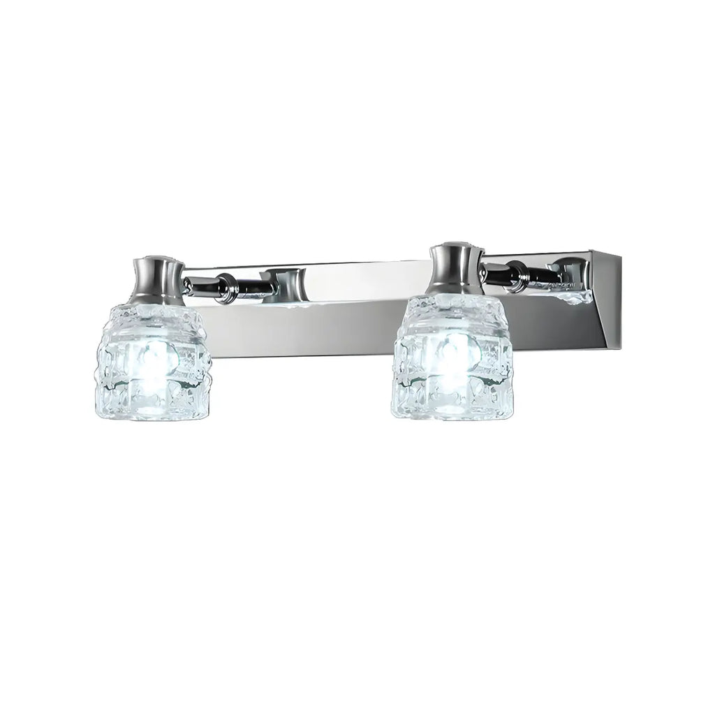Applique murale moderne en chrome et cristal pour salle de bain