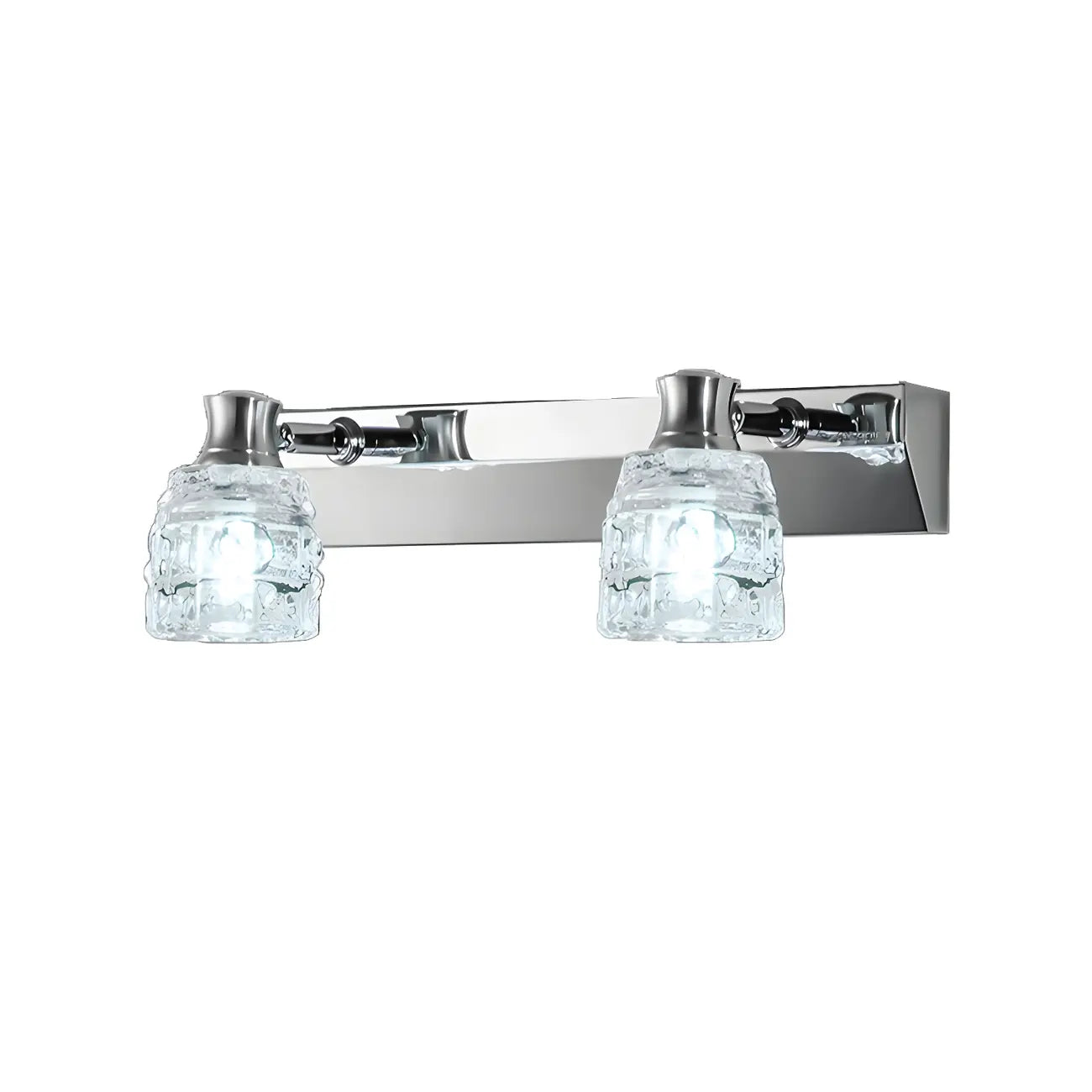 Applique murale moderne en chrome et cristal pour salle de bain
