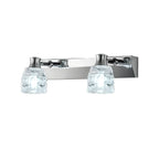 Applique murale moderne en chrome et cristal pour salle de bain