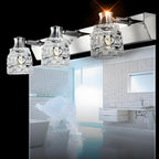 Applique murale moderne en chrome et cristal pour salle de bain