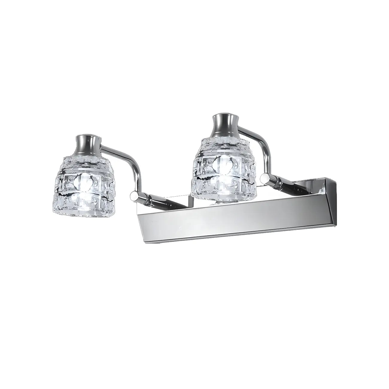 Applique murale moderne en chrome et cristal pour salle de bain