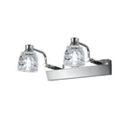 Applique murale moderne en chrome et cristal pour salle de bain