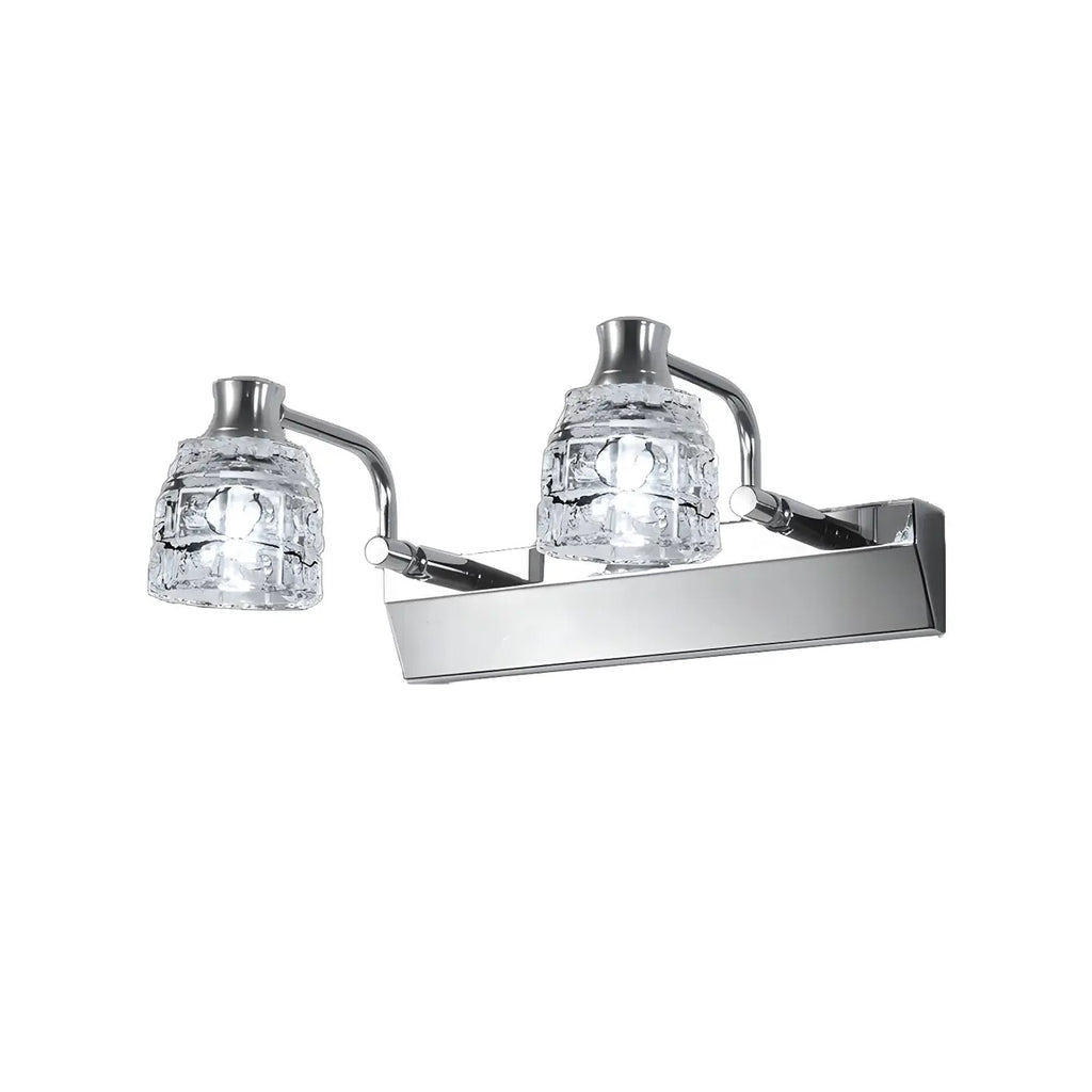 Applique murale moderne en chrome et cristal pour salle de bain