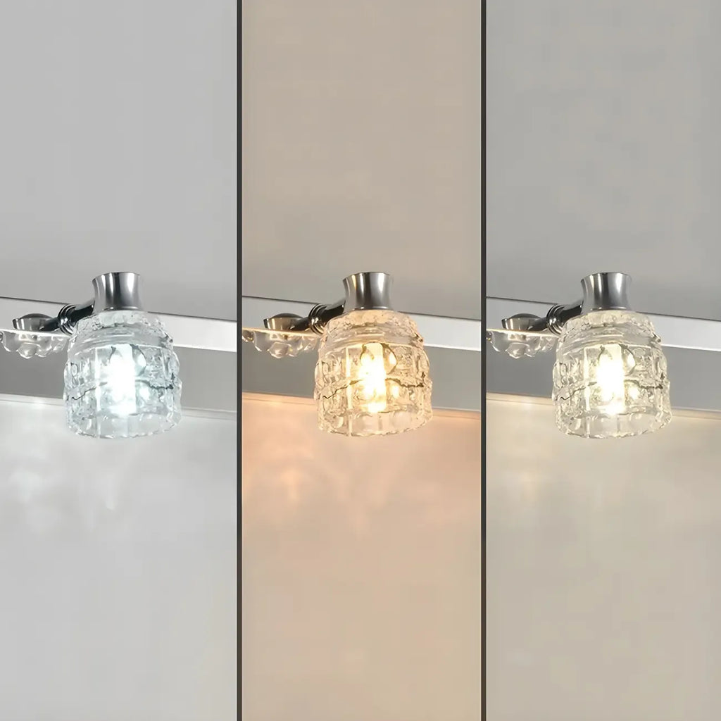 Applique murale moderne en chrome et cristal pour salle de bain